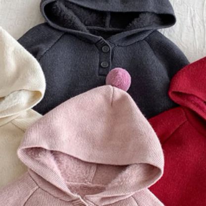 Baby Toddler Girl Pom Hood Knit Pullover Sweater - image 9