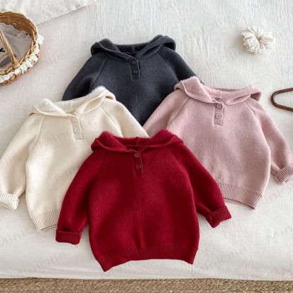 Baby Toddler Girl Pom Hood Knit Pullover Sweater - image 6