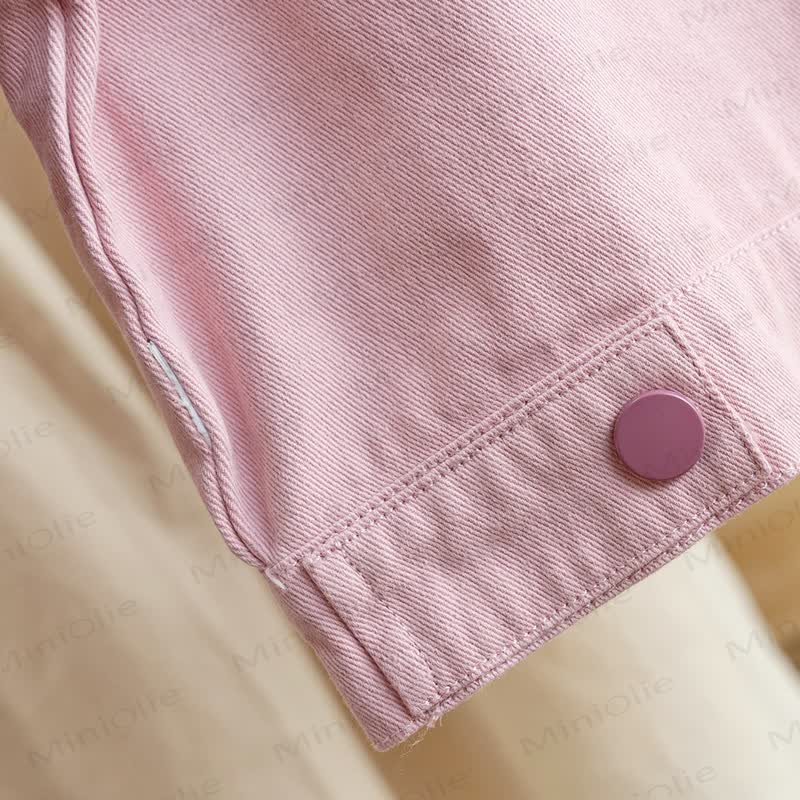 Toddler Girl Pink Contrast Collar Cat Pocket Jacket - image 7