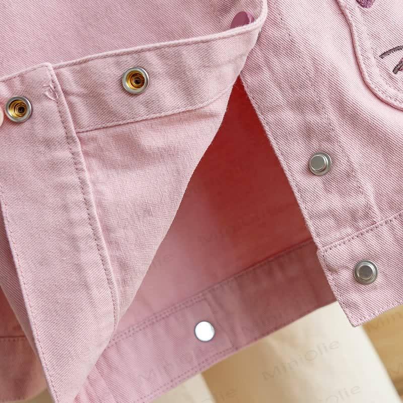 Toddler Girl Pink Contrast Collar Cat Pocket Jacket - image 5