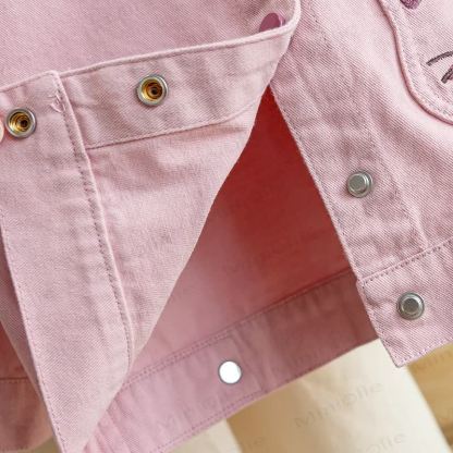 Toddler Girl Pink Contrast Collar Cat Pocket Jacket - image 5
