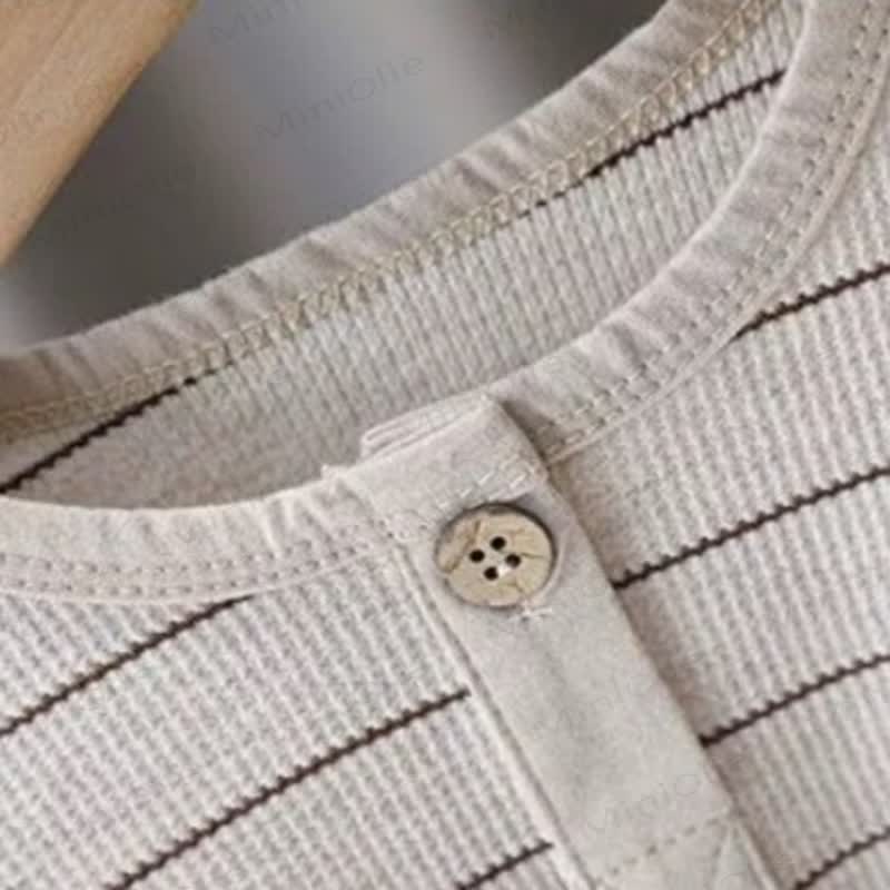 Toddler Boy Striped Henley Curved Hem T-Shirt - image 5