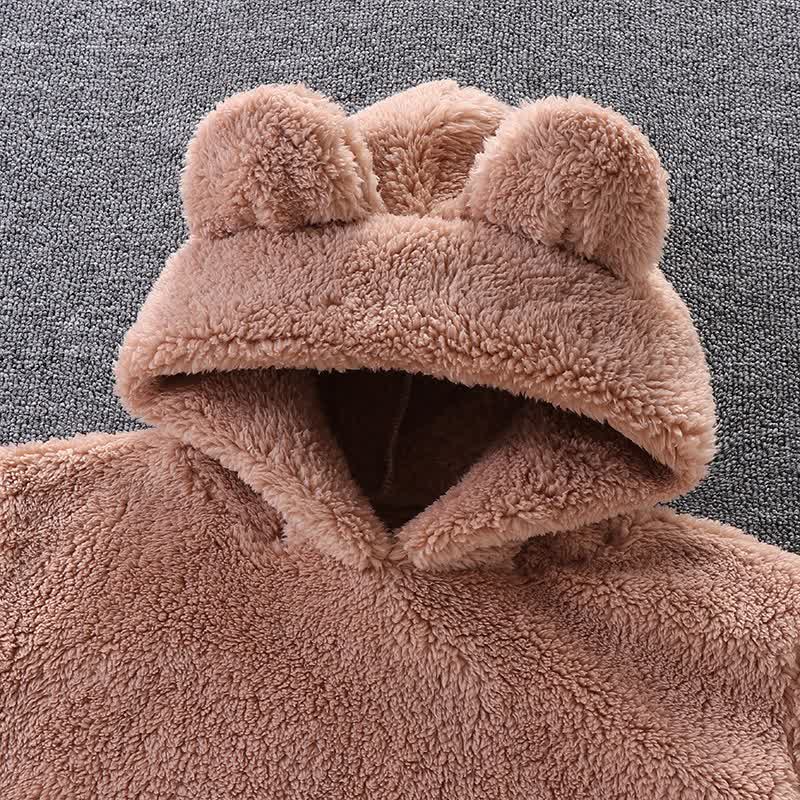 Toddler Bear Ear Fleece Hoodie and Pants 2-piece Set - image 4