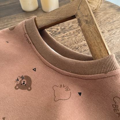 Baby Toddler Boy Bear Patch Sweatshirt and Overalls 2-piece Set - image 3