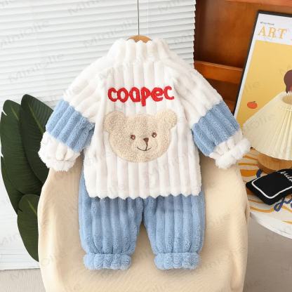 Baby Toddler Animal Patch Plush Zip Jacket and Pants 2-piece Set - image 6