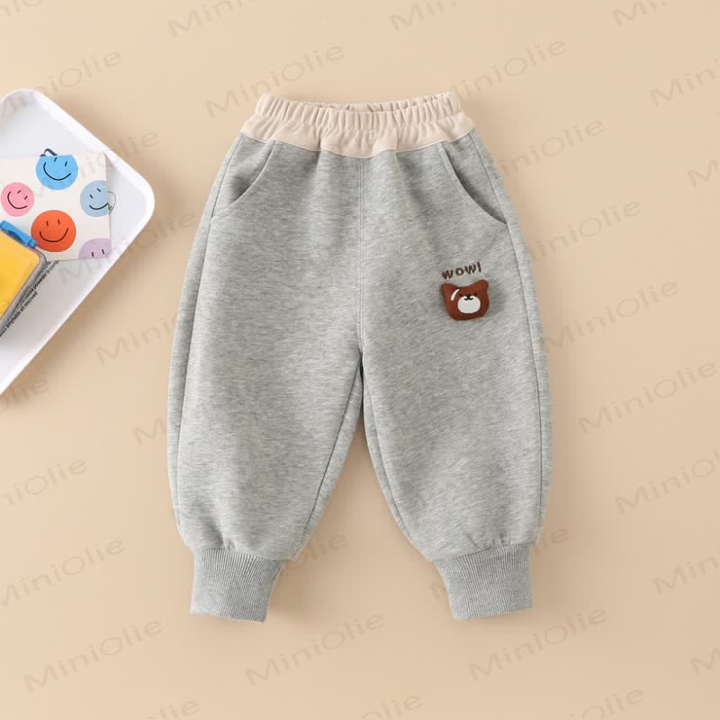 WOW! Baby Toddler Boy Bear Patch Jogger - Gray - 6-7T - image 3