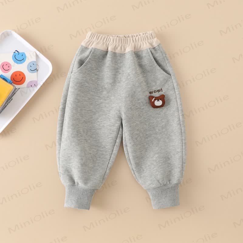 WOW! Baby Toddler Boy Bear Patch Jogger - Gray - 6-7T - image 3