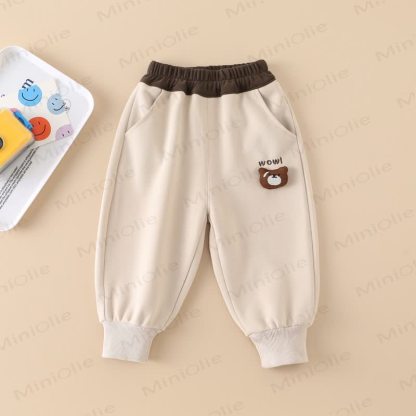WOW! Baby Toddler Boy Bear Patch Jogger - Beige - 6-7T - image 4