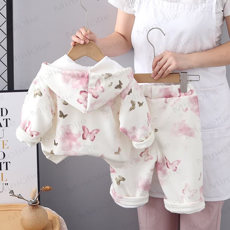 Baby Toddler Girl Butterfly Hooded Jacket and Pants 2-piece Set - image 4