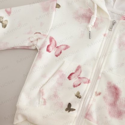 Baby Toddler Girl Butterfly Hooded Jacket and Pants 2-piece Set - image 7
