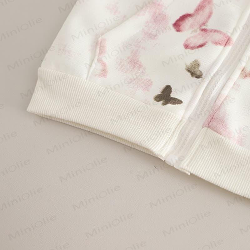 Baby Toddler Girl Butterfly Hooded Jacket and Pants 2-piece Set - image 9