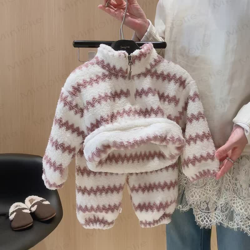 Toddler Zigzag Sherpa Zip Jacket and Pants 2-piece Set - image 6