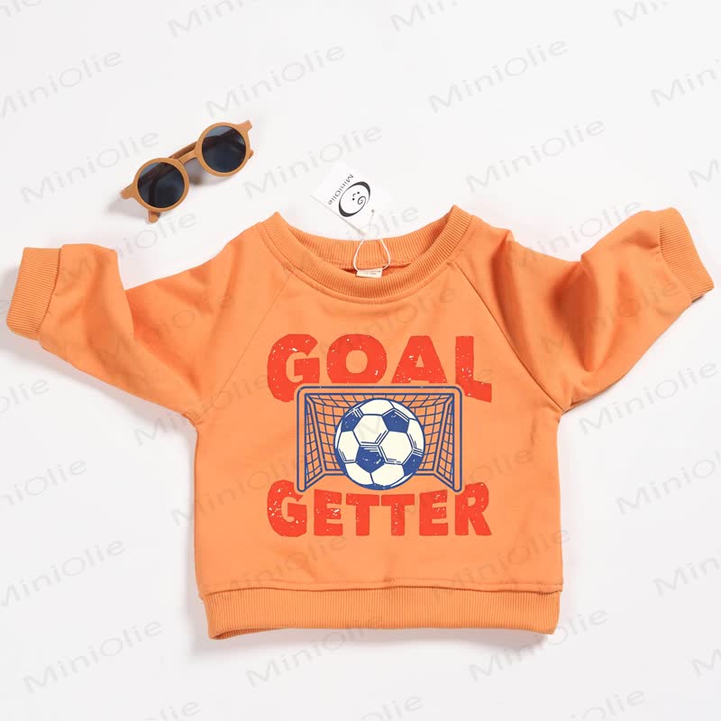 GOAL GETTER Baby Toddler Football Orange Sweatshirt - Orange - 3-5T - image 1