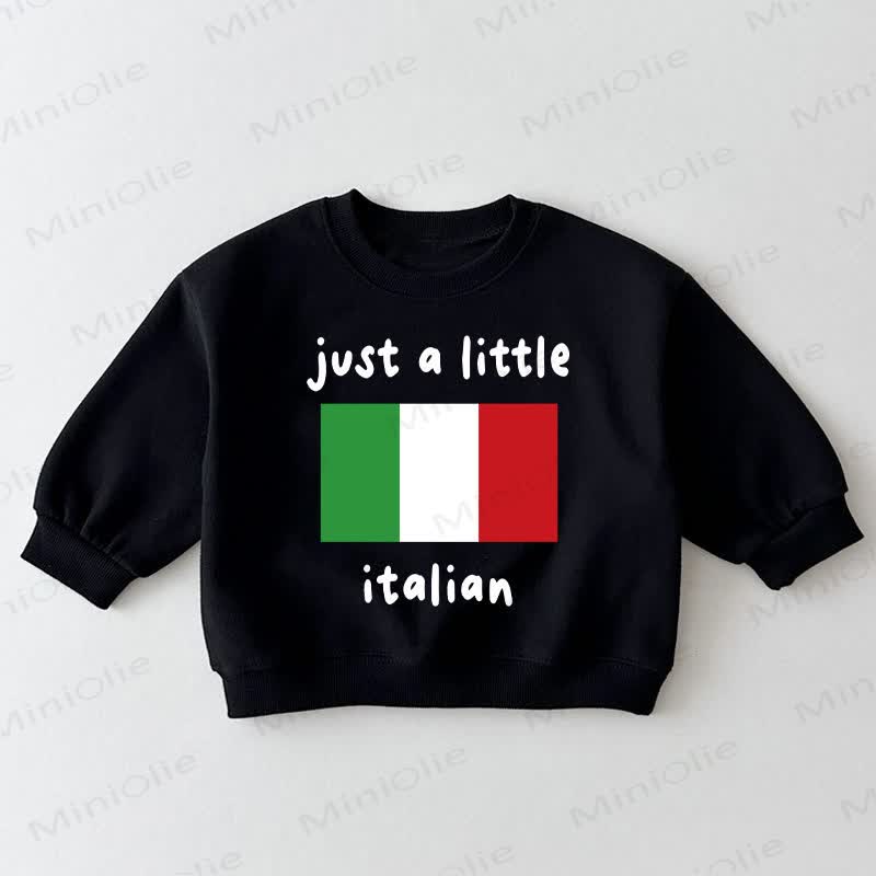 JUST A LITTLE ITALIAN Baby Toddler Flag Black Sweatshirt - Black - 3-5T - image 1