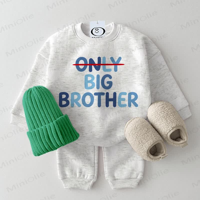 BIG BROTHER Baby Light Grey Sweatshirt 2-piece Set - Light Grey - 2-3T - image 1