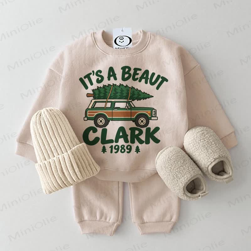 IT'S A BEAUT CLARK 1989 Baby Sweatshirt 2-piece Set - Beige - 2-3T - image 2