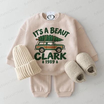 IT'S A BEAUT CLARK 1989 Baby Sweatshirt 2-piece Set - Beige - 2-3T - image 2