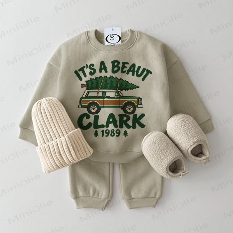 IT'S A BEAUT CLARK 1989 Baby Sweatshirt 2-piece Set - Grey Green - 2-3T - image 1