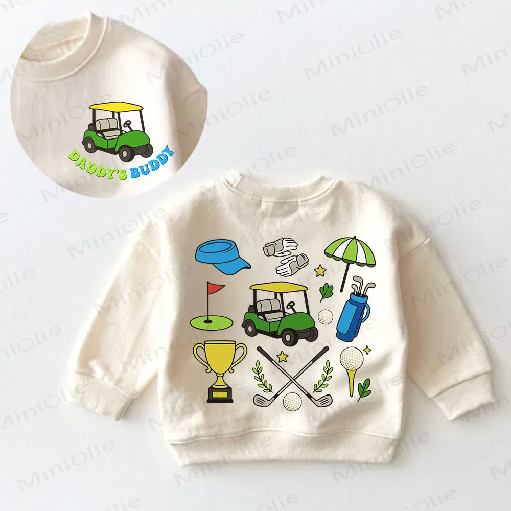 DADDY'S BUDDY Baby Toddler Golf Cream Sweatshirt - Cream - 3-5T - image 1