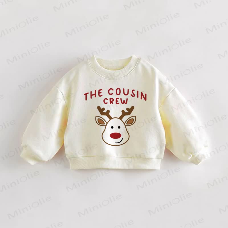 THE COUSIN CREW Baby Toddler Deer Cream Sweatshirt - Cream - 3-5T - image 1