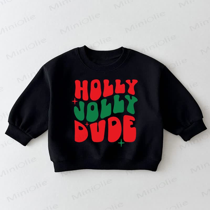 HOLLY JOLLY DUDE Baby Toddler Black Sweatshirt - Black - 3-5T - image 1