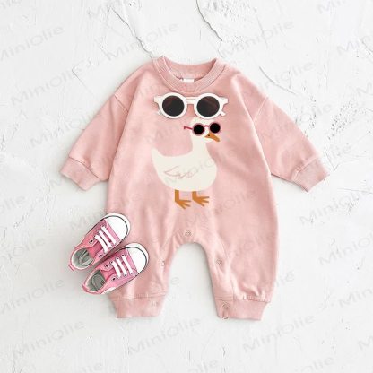 Baby Cartoon Duck Pink Romper - Pink - 2-3T - image 1