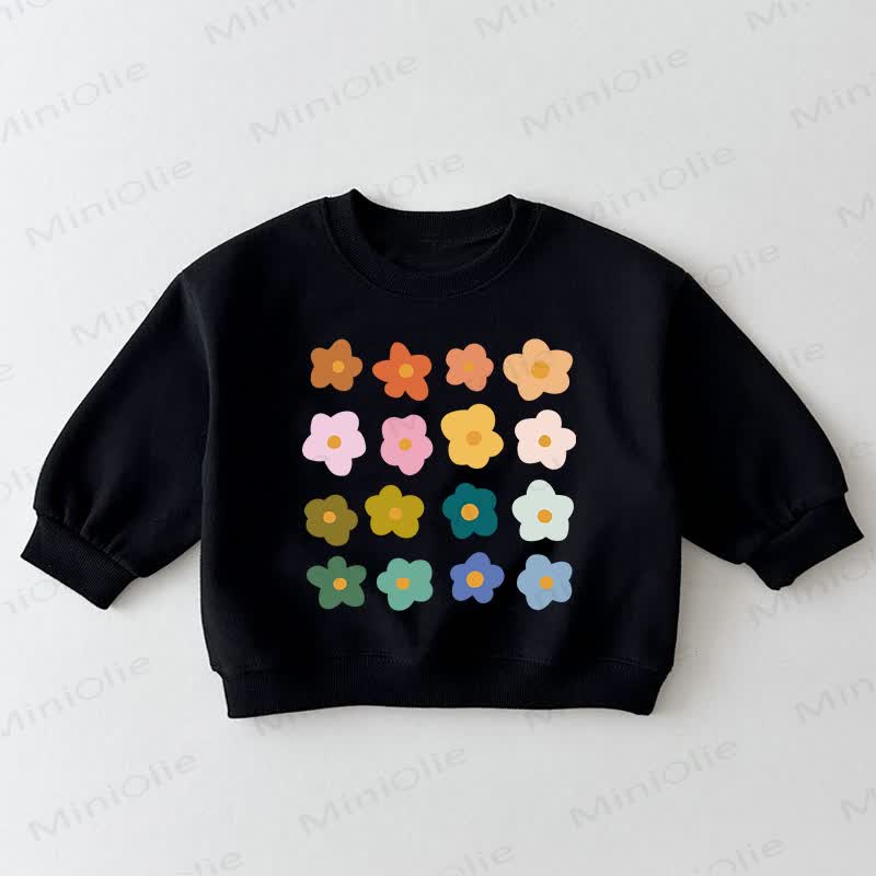 Baby Toddler Flower Black Sweatshirt - Black - 3-5T - image 1