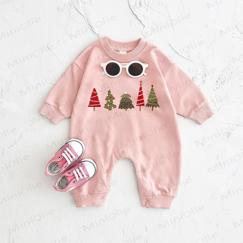 Baby Christmas Tree Pink Romper - Pink - 2-3T - image 1