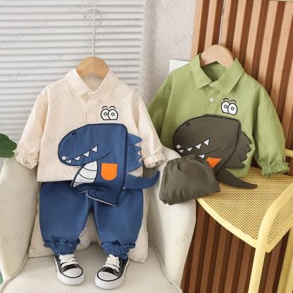 Toddler Baby Dinosaur Applique Shirt and Jogger 2-piece Set - image 1