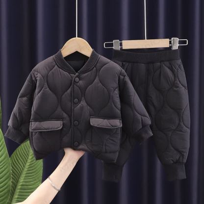 Baby Toddler Quilted Winter Jacket 2-piece Set - Black - 4-5T - image 3