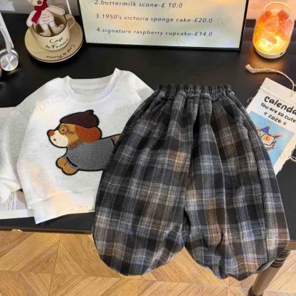Toddler Puppy Applique Sweatshirt and Pants 2-piece Set - image 4
