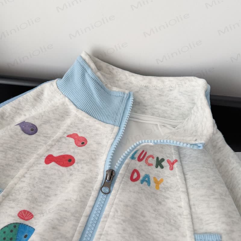 LUCKY DAY Toddler Ocean Embroidered Track Jacket and Pants Set - image 3