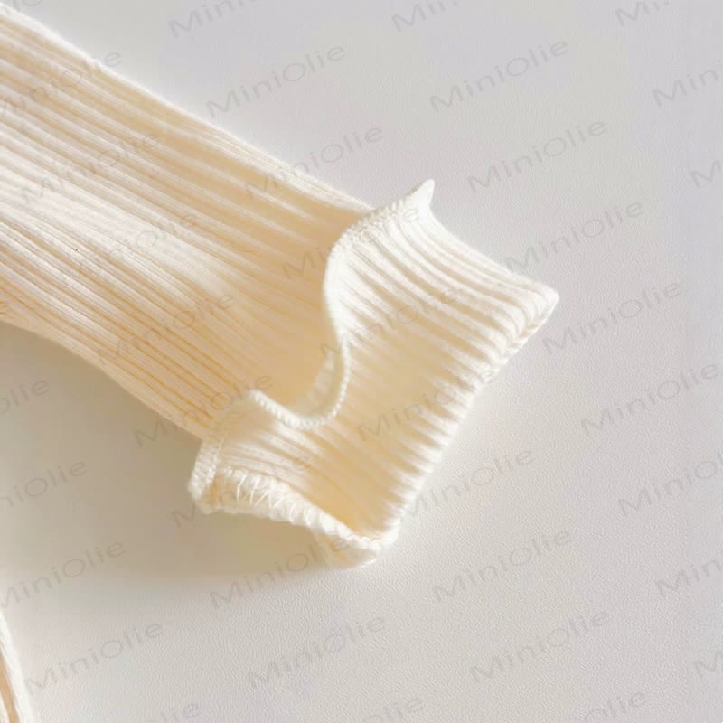 Baby Girls Beige Ruffle Collar Bow Tulle Dress - image 6