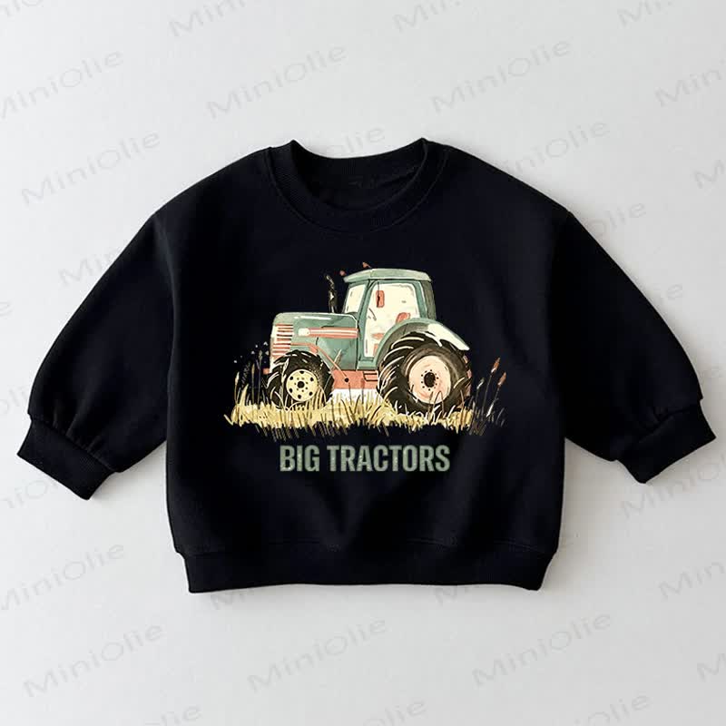 BIG TRACTORS Baby Toddler Black Sweatshirt - Black - 3-5T - image 1