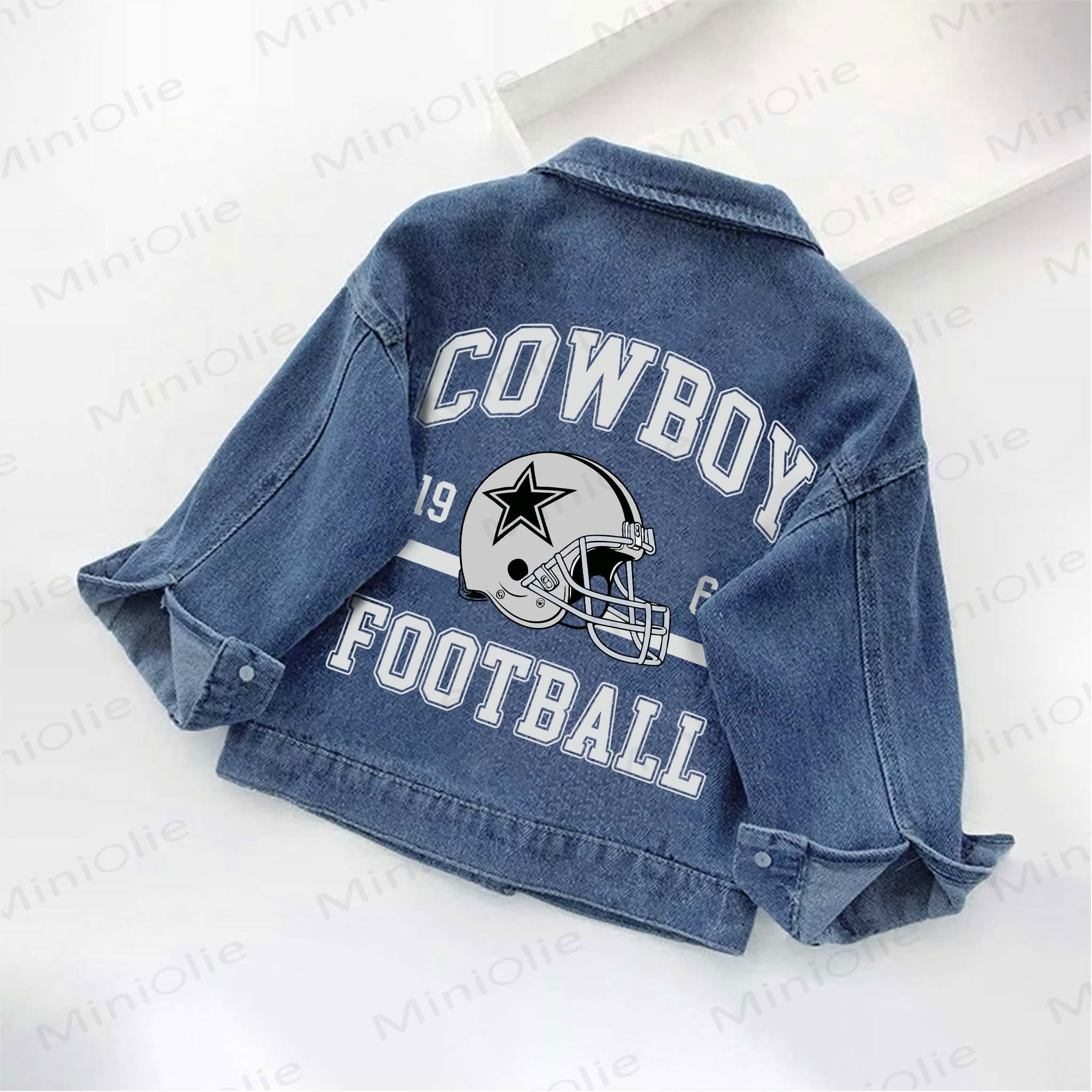 COWBOY FOOTBALL Toddler Kid Football Helmet Denim Jacket - image 2
