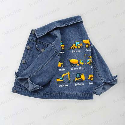 Toddler Kid Vehicles  Denim Jacket - Blue - 10-11T - image 1