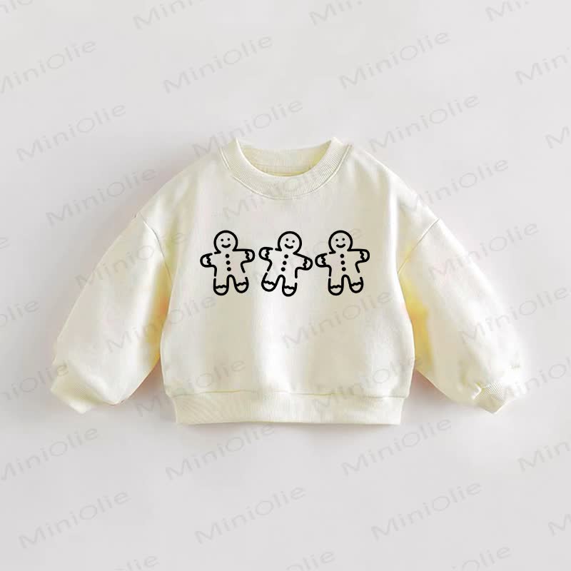Baby Toddler Gingerbread Man Cream Sweatshirt - Cream - 3-5T - image 1