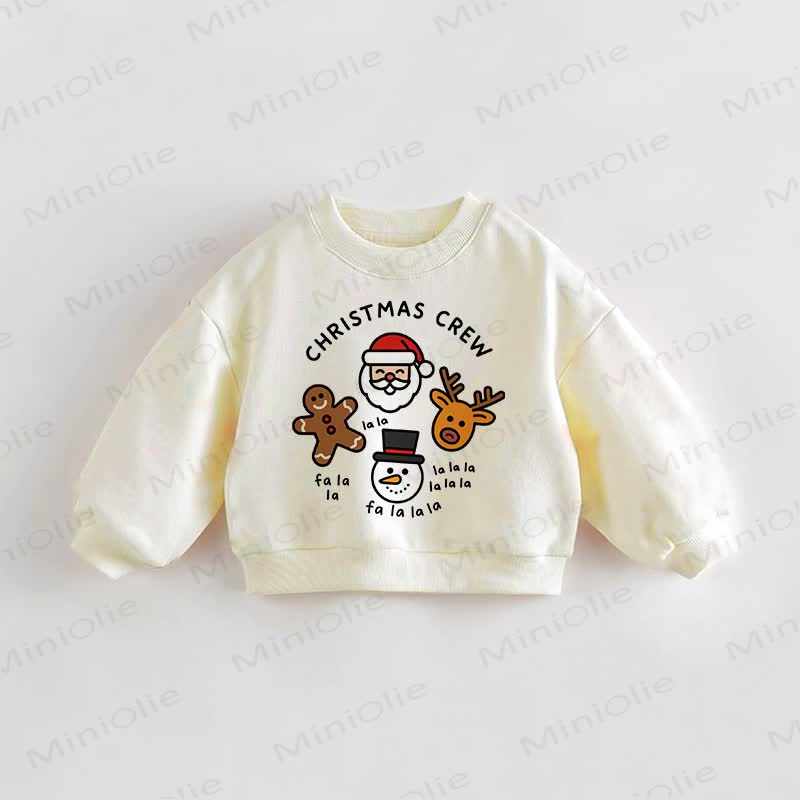 CHRISTMAS CREW Baby Toddler Christmas Cream Sweatshirt - Cream - 3-5T - image 1