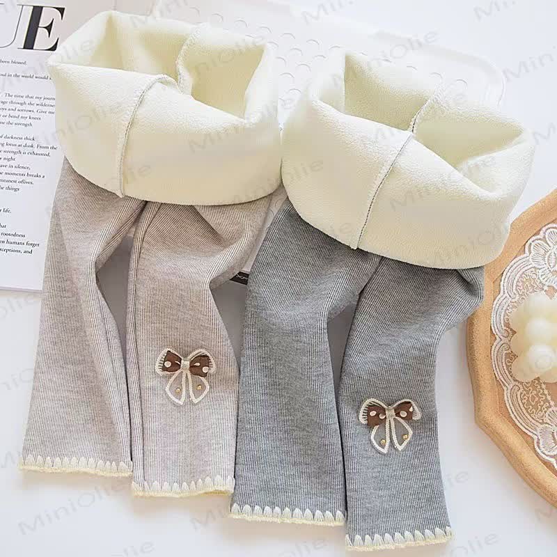 Toddler Girl Fleece Bow Ribbed Leggings - image 7