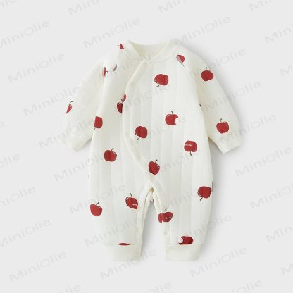 Baby Quilted Cartoon Print Long Sleeve Romper - White - 18-24M - image 3