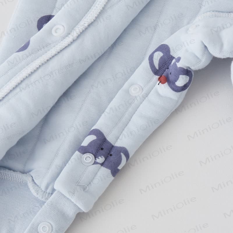 Baby Quilted Cartoon Print Long Sleeve Romper - image 6