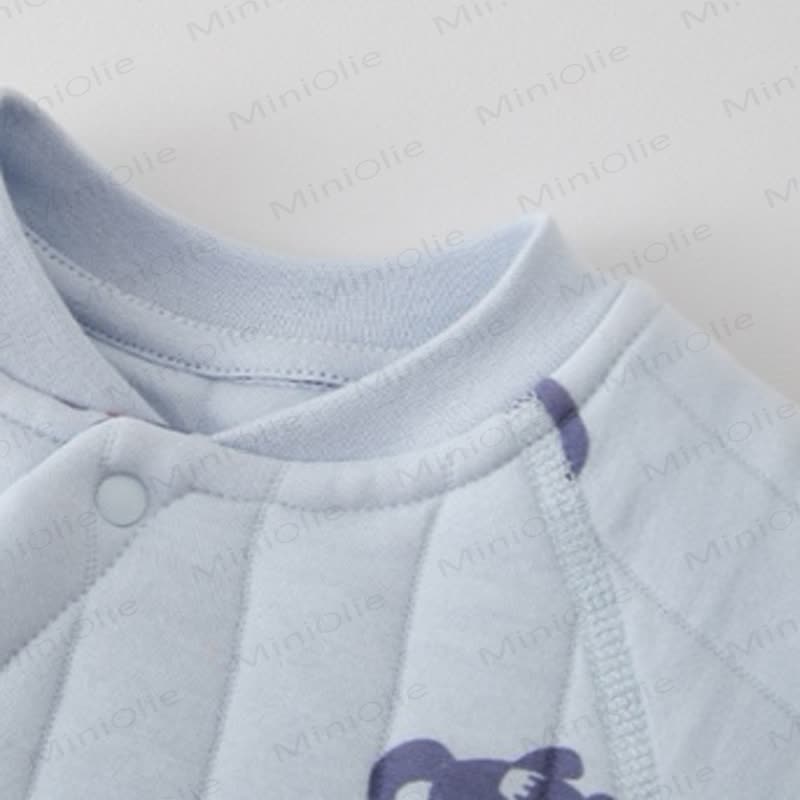 Baby Quilted Cartoon Print Long Sleeve Romper - image 5
