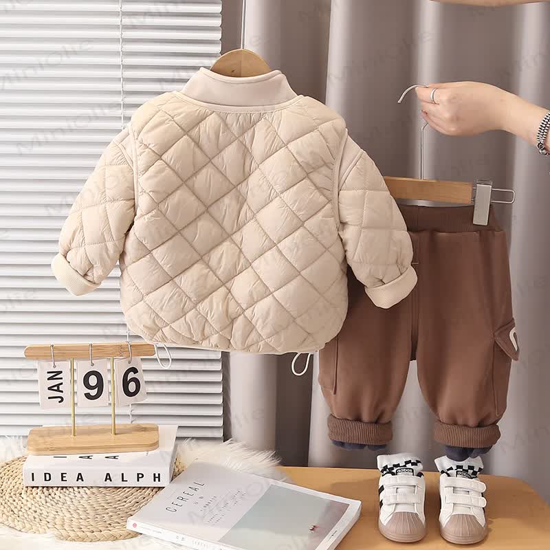 Baby Toddler Fleece Quilted Jacket and Pants 2-piece Set - image 4