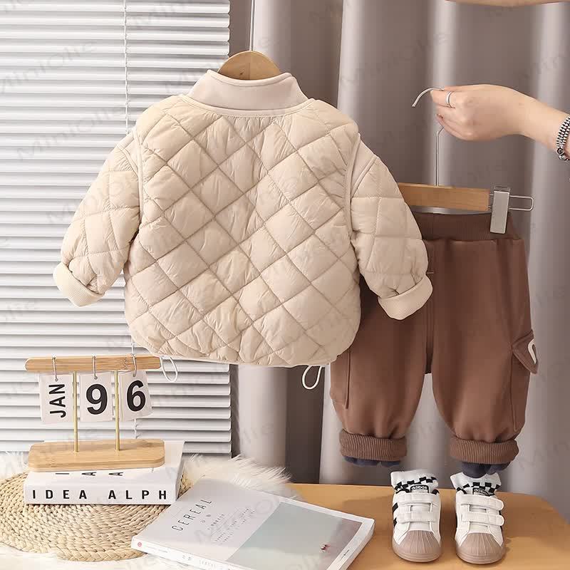 Baby Toddler Fleece Quilted Jacket and Pants 2-piece Set - image 4