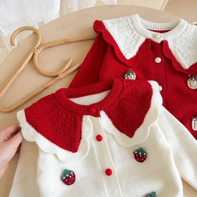 Toddler Girl Strawberry Knit Cardigan and Skirt 2-piece Set - image 5