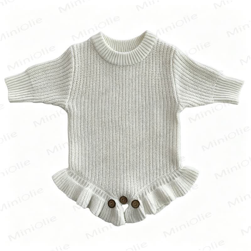 Personalized Baby Name Ruffled Knit Bodysuit - White - 2T - image 4