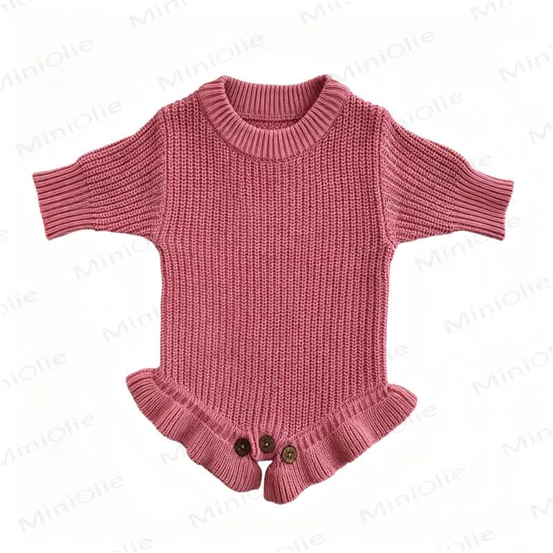 Personalized Baby Name Ruffled Knit Bodysuit - Hot Pink - 2T - image 7
