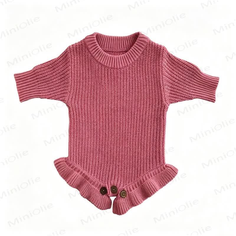 Personalized Baby Name Ruffled Knit Bodysuit - Hot Pink - 2T - image 7