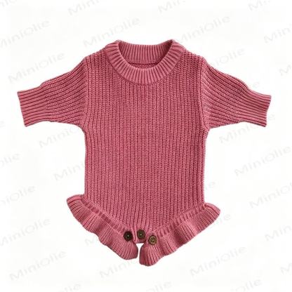 Personalized Baby Name Ruffled Knit Bodysuit - Hot Pink - 2T - image 7