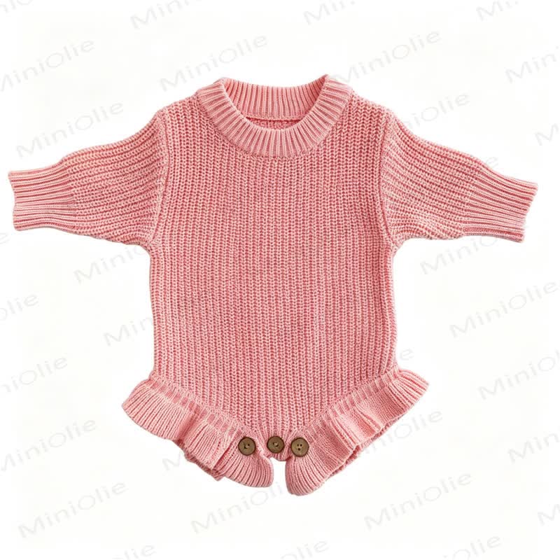Personalized Baby Name Ruffled Knit Bodysuit - Pink - 2T - image 9